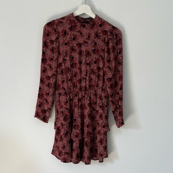 Zara Floral Long Sleeve Ruffle Dress - Picture 11 of 11